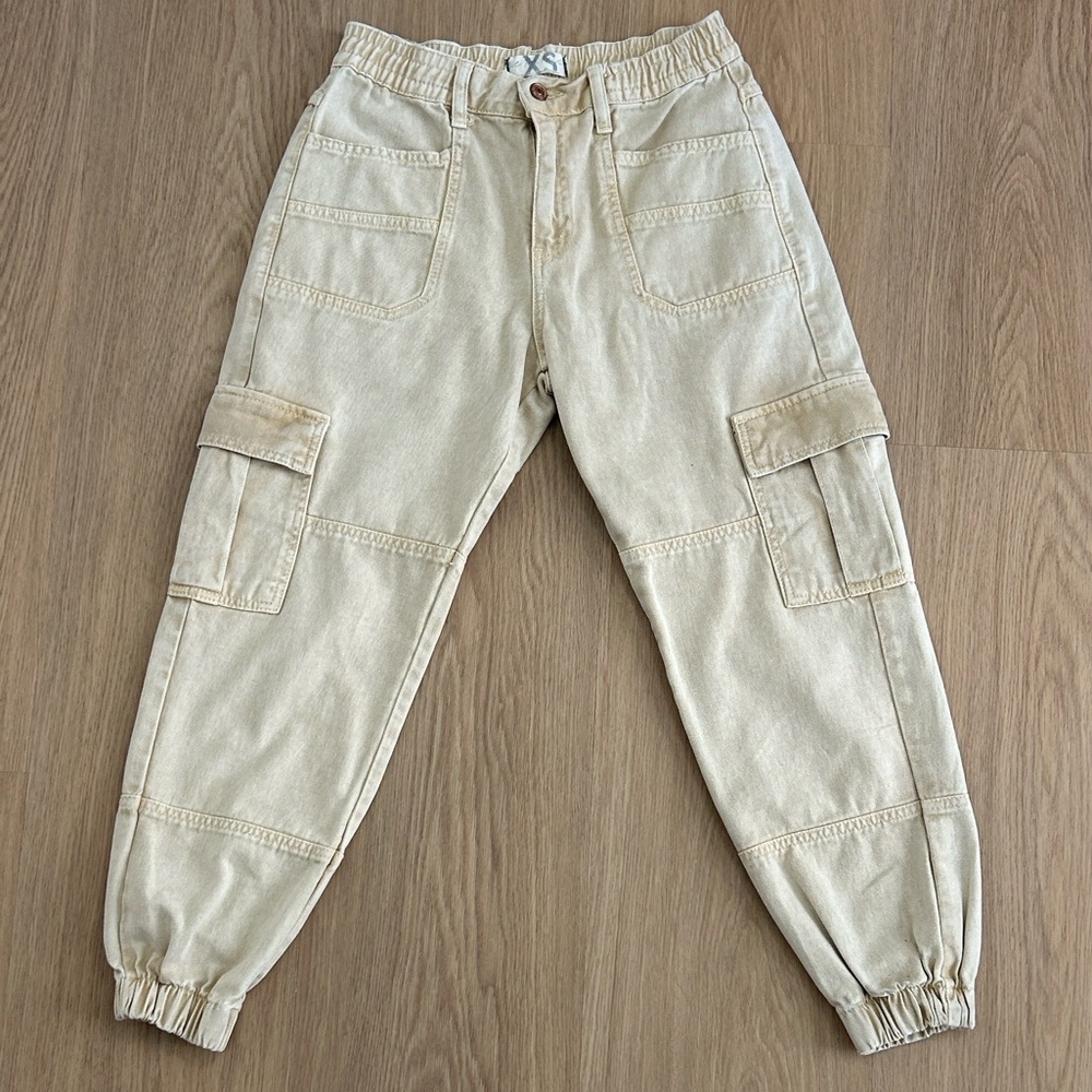 Free People We The Free Platoon Cargo Denim Jean Jogger XS - Picture 3 of 10